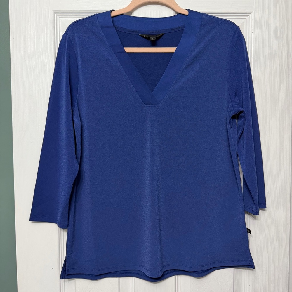 Banana Republic Royal Blue V-Neck Blouse